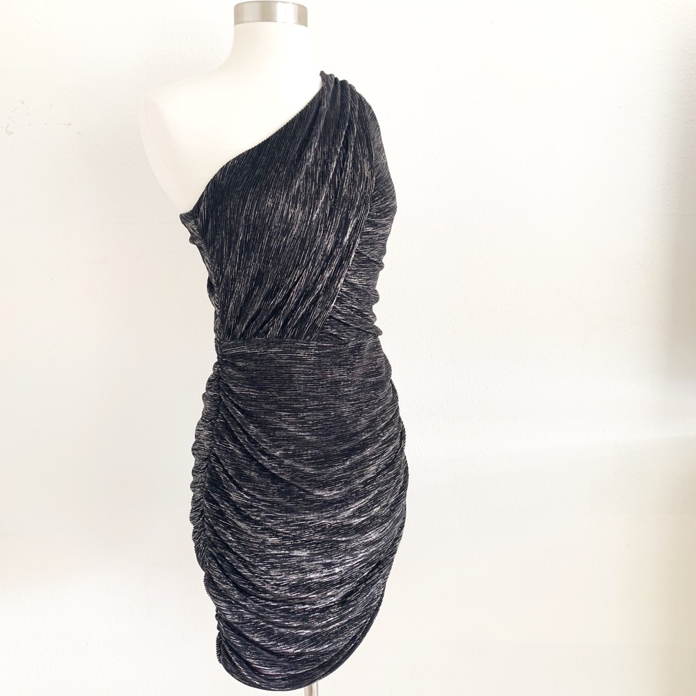 CeCe Metallic One Shoulder Dress Size 4